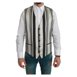 Gilet de costume formel en soie rayée