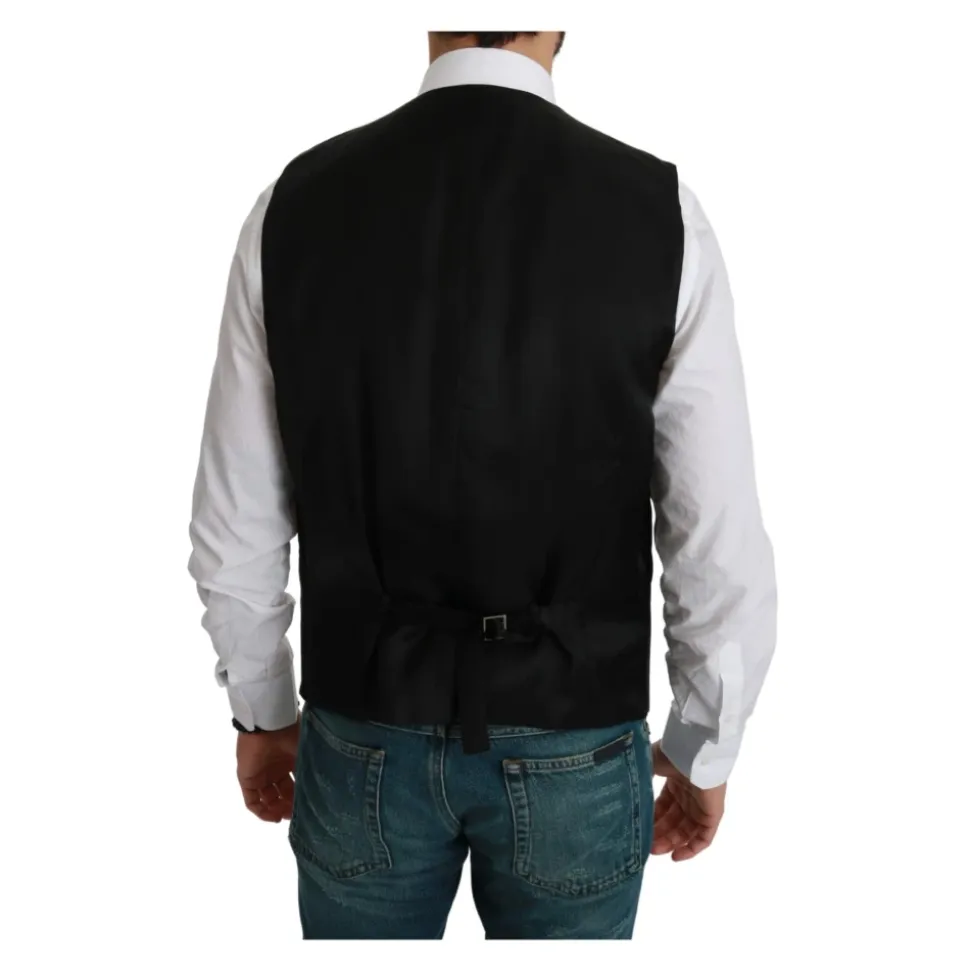 Gilet de costume formel en soie rayée