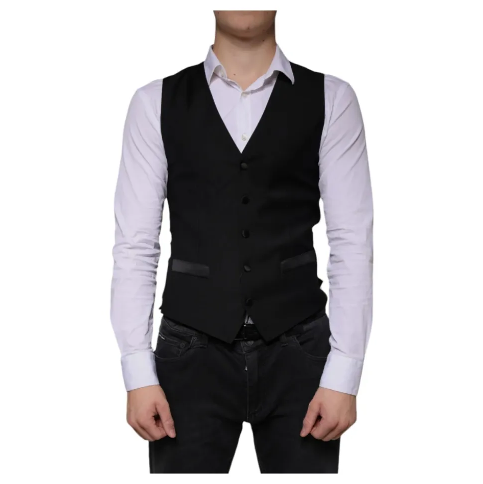 Gilet en laine noire robe gilet formel