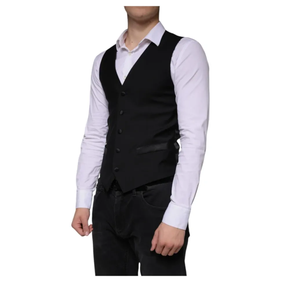 Gilet en laine noire robe gilet formel