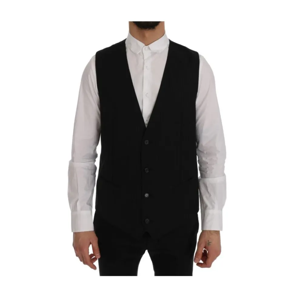 Gilet en laine rayé avec fermeture boutonnée