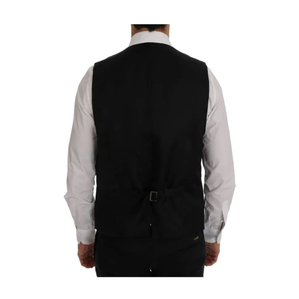 Gilet en laine rayé avec fermeture boutonnée