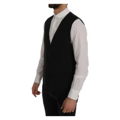 Gilet en laine rayé avec fermeture boutonnée