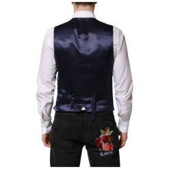 Gilet Formel en Laine Bleu Foncé avec Logo
