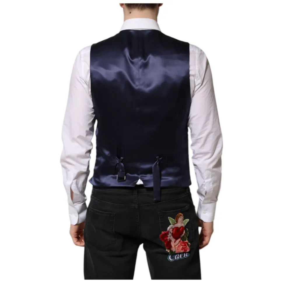 Gilet Formel en Laine Bleu Foncé avec Logo