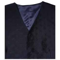 Gilet Formel en Laine Bleu Foncé avec Logo