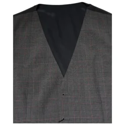Gilet Formel en Laine Grise à Carreaux
