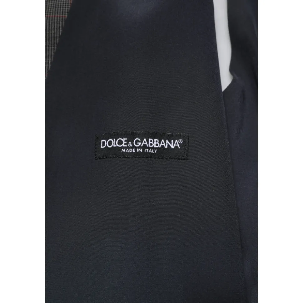 Gilet Formel en Laine Grise à Carreaux