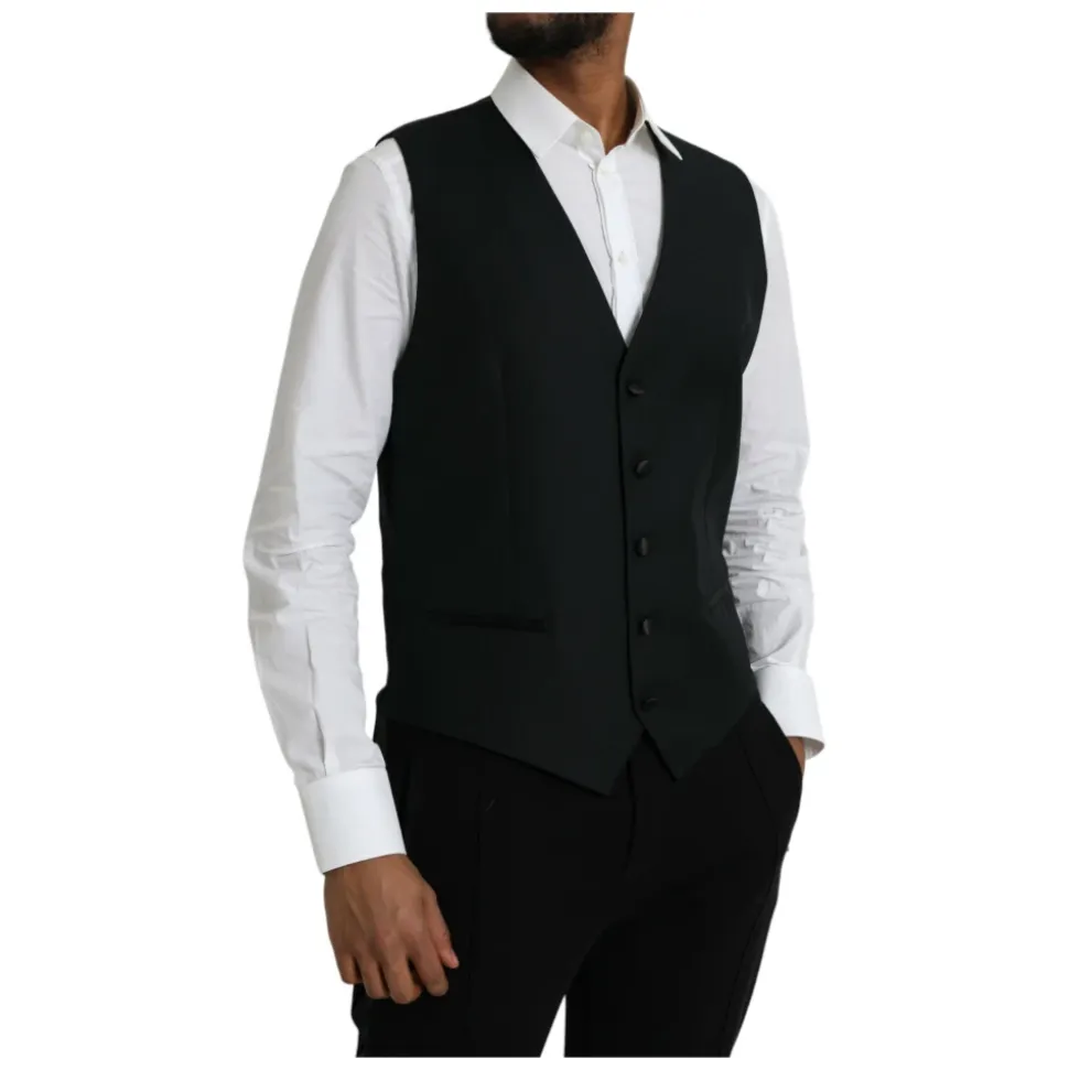 Gilet Formel en Laine Noire