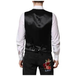 Gilet Formel Homme Rouge en Brocart Floral