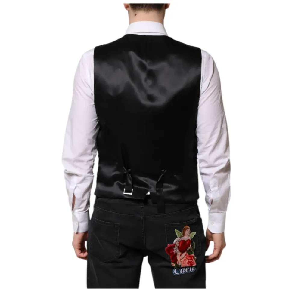 Gilet Formel Homme Rouge en Brocart Floral