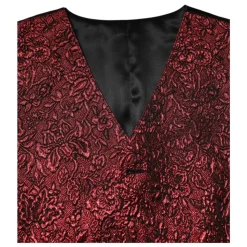 Gilet Formel Homme Rouge en Brocart Floral