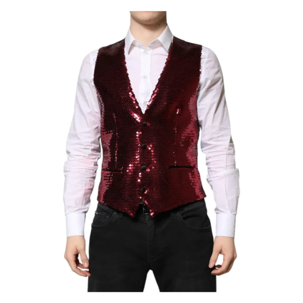 Gilet Formel Rouge à Paillettes