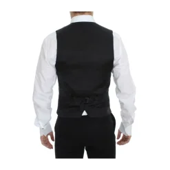 Gilet Élégant en Laine Rayée