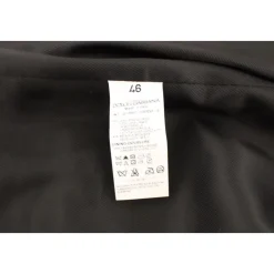 Gilet Robe en Laine et Soie Rayée Noire