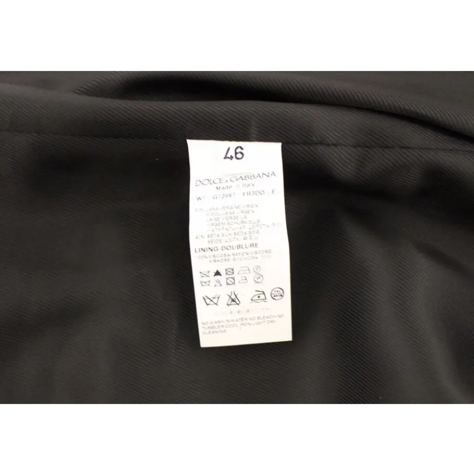 Gilet Robe en Laine et Soie Rayée Noire