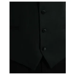 Gilet Robe en Laine Noir Simple Boutonnage