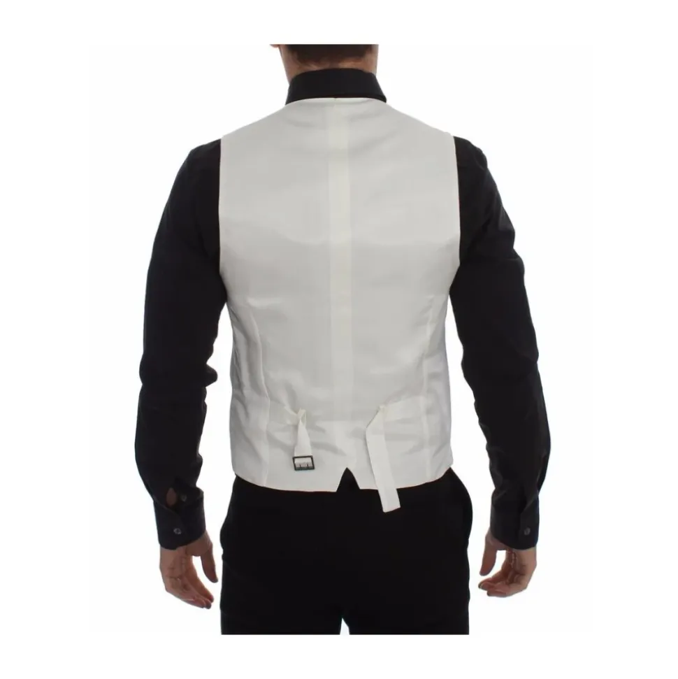 Gilet Robe en Mélange Coton Soie Blanc
