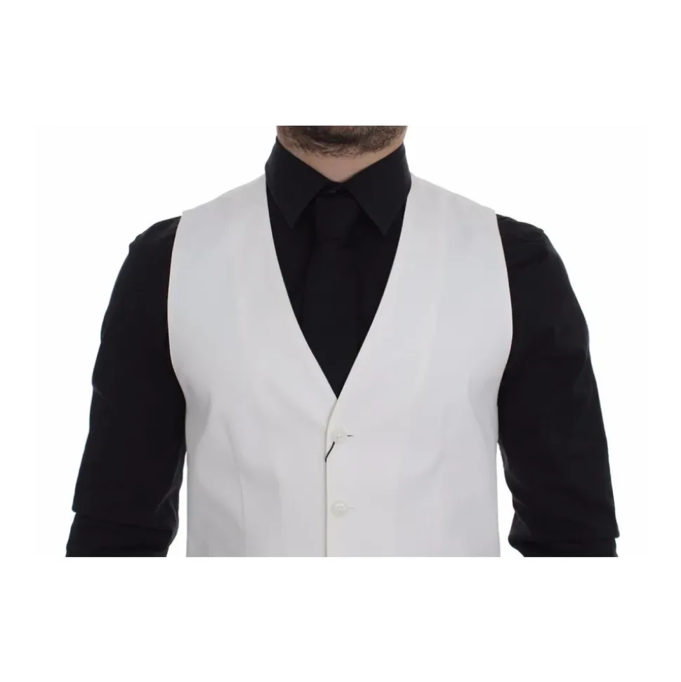 Gilet Robe en Mélange Coton Soie Blanc