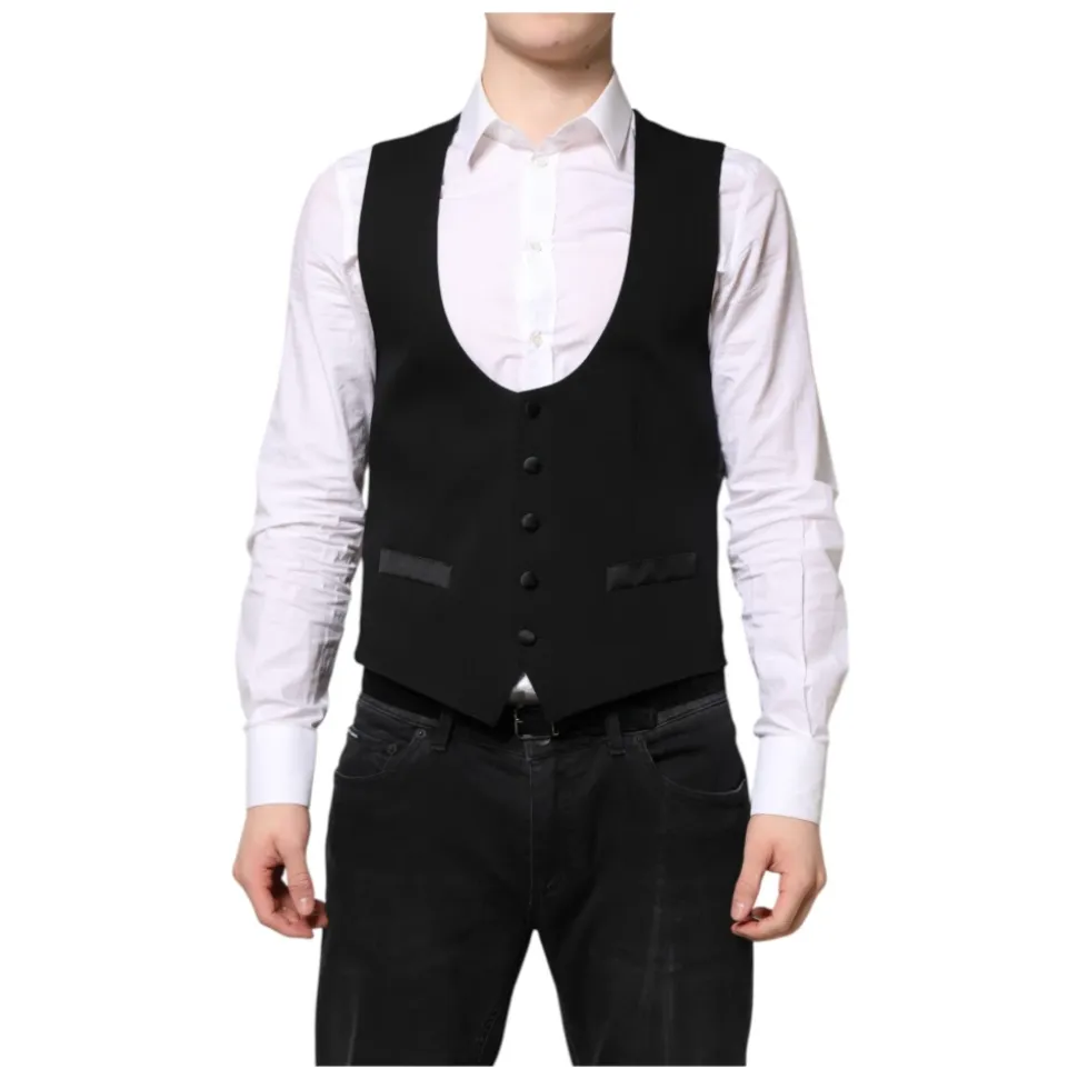 Gilet Robe Formel en Laine Noire