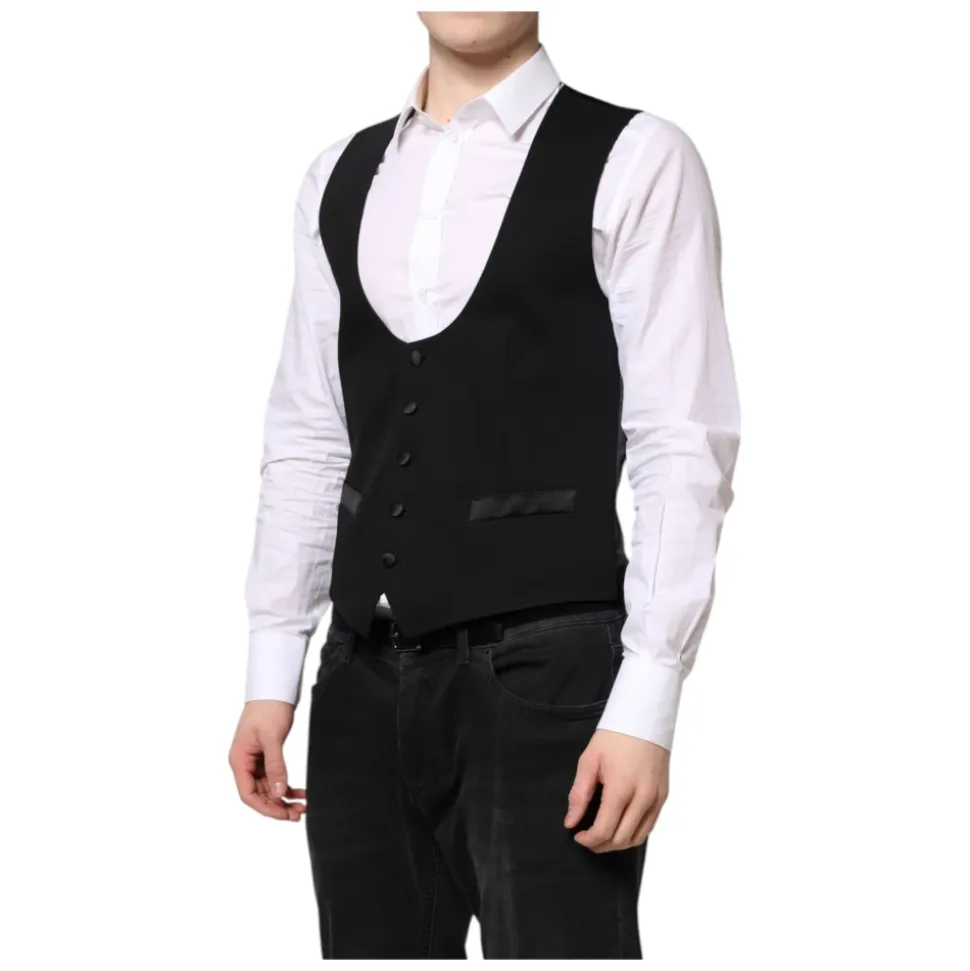 Gilet Robe Formel en Laine Noire