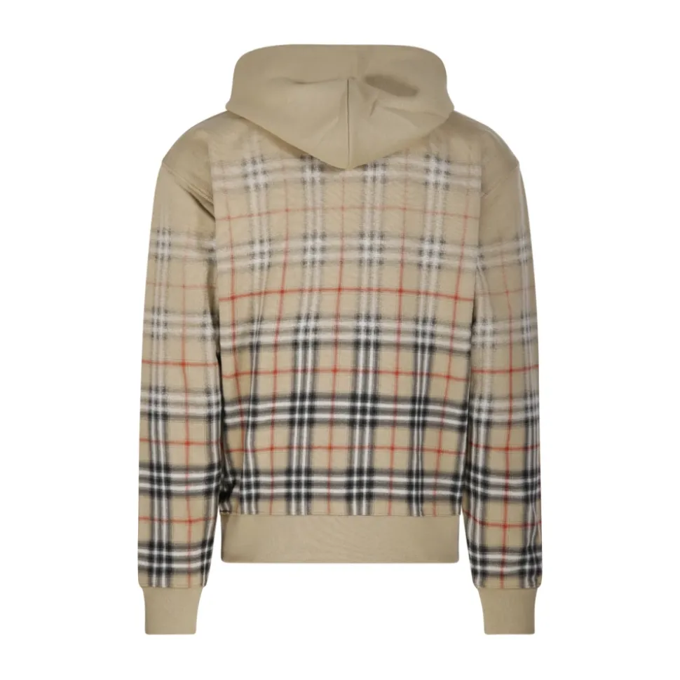 Gradient Check Cotton Zip Hoodie