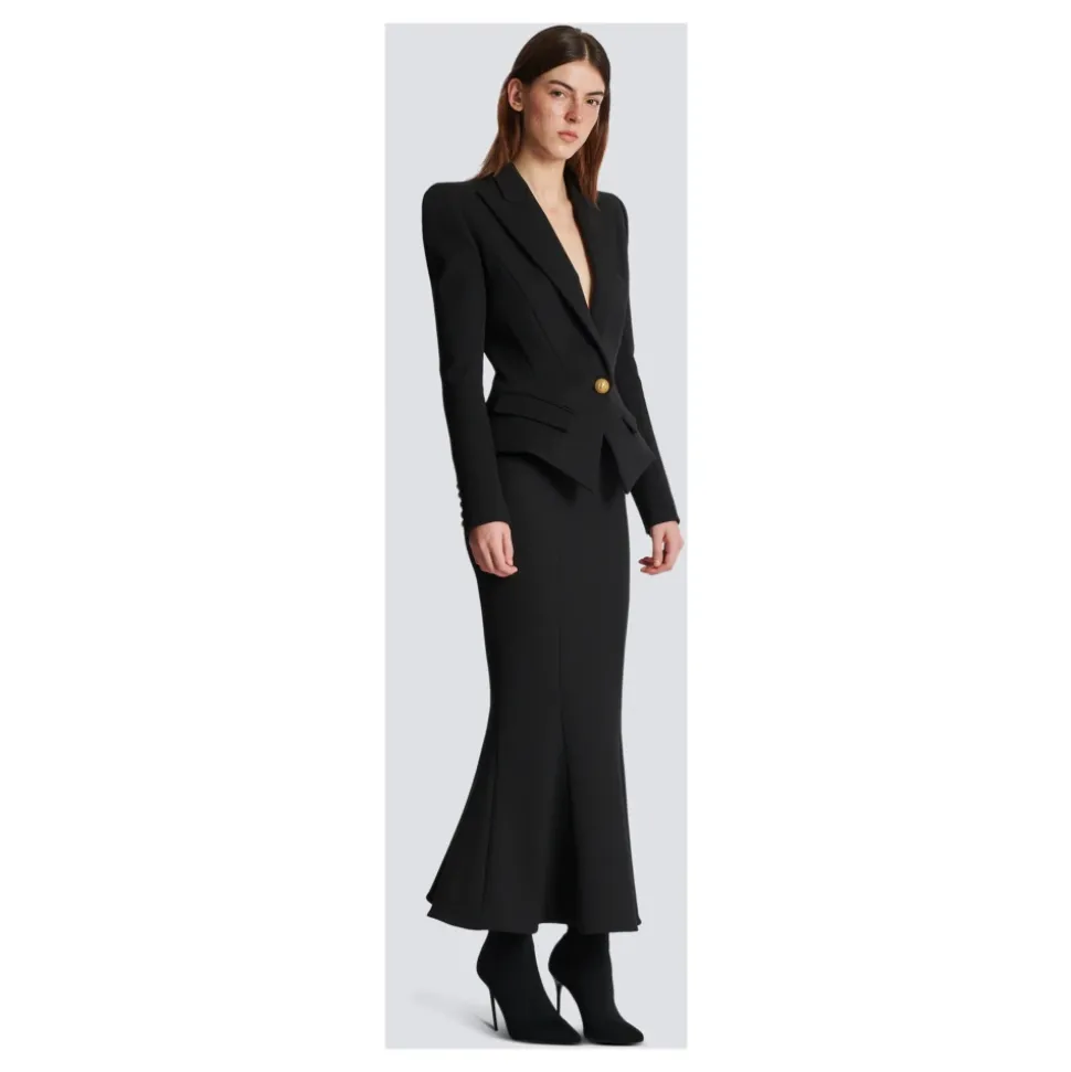 Grain de poudre midi skirt