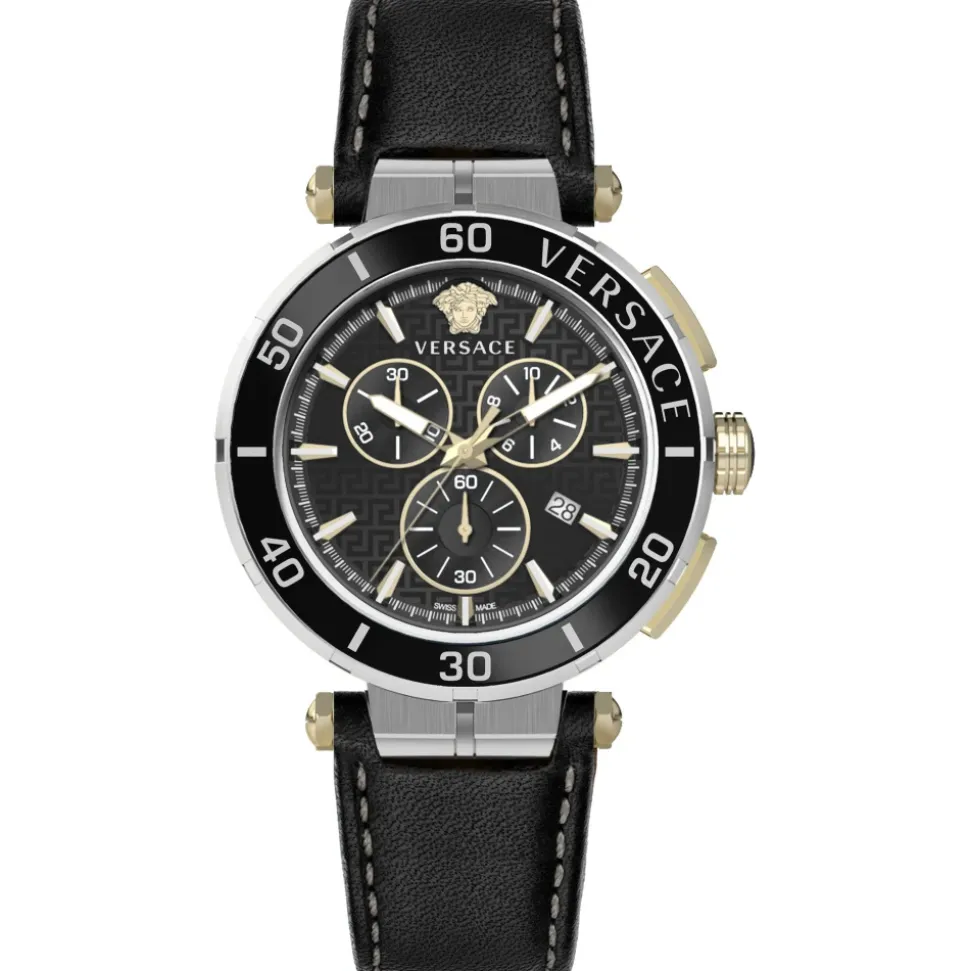 GRECA Chronographe Bracelet en Cuir Montre