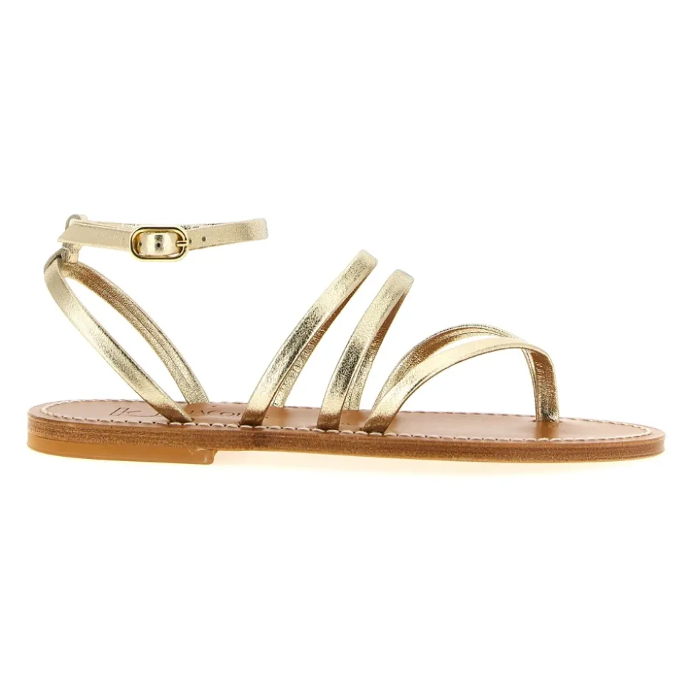 Hemeree Sandales Tongs en Cuir Laminé