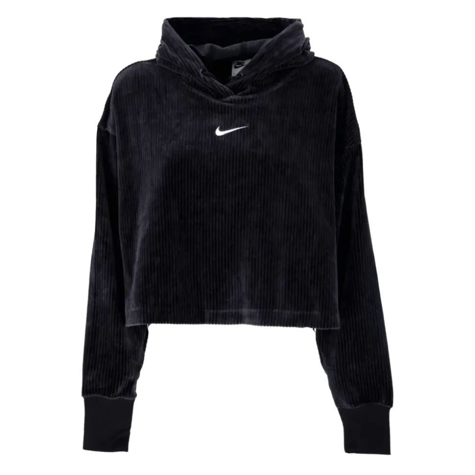 Hoodie court en velours