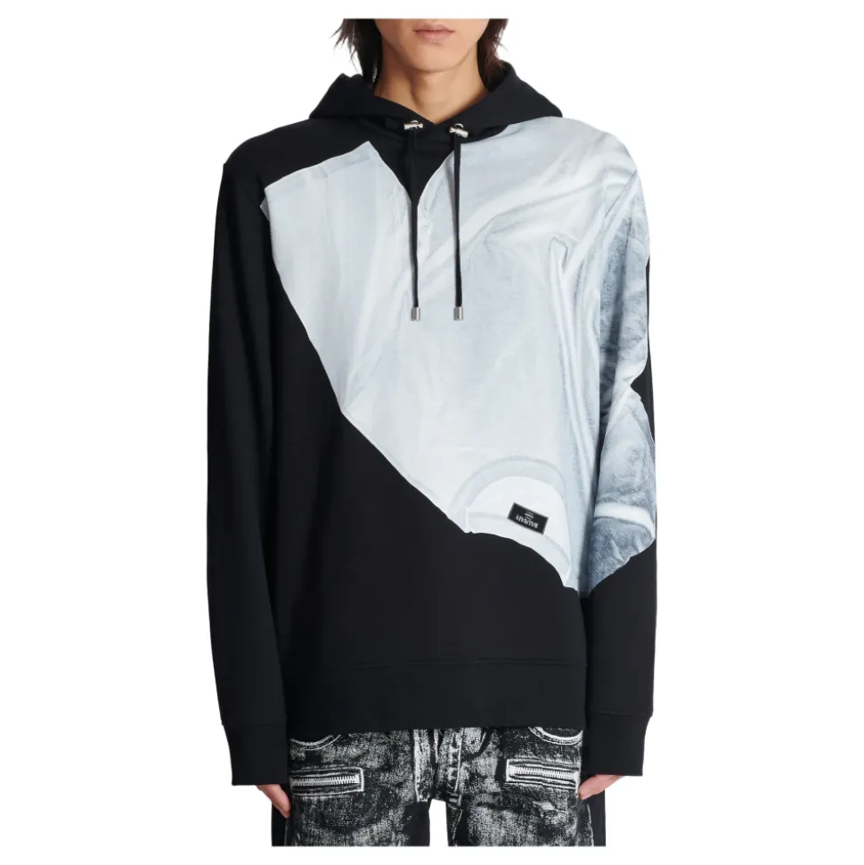 Hoodie imprimé trompe-l'œil T-shirt