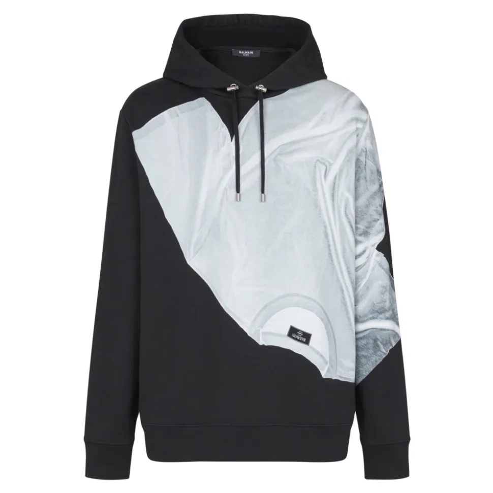 Hoodie imprimé trompe-l'œil T-shirt