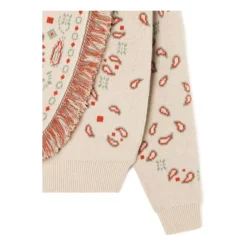 Icon Jacquard Fringed Cardigan