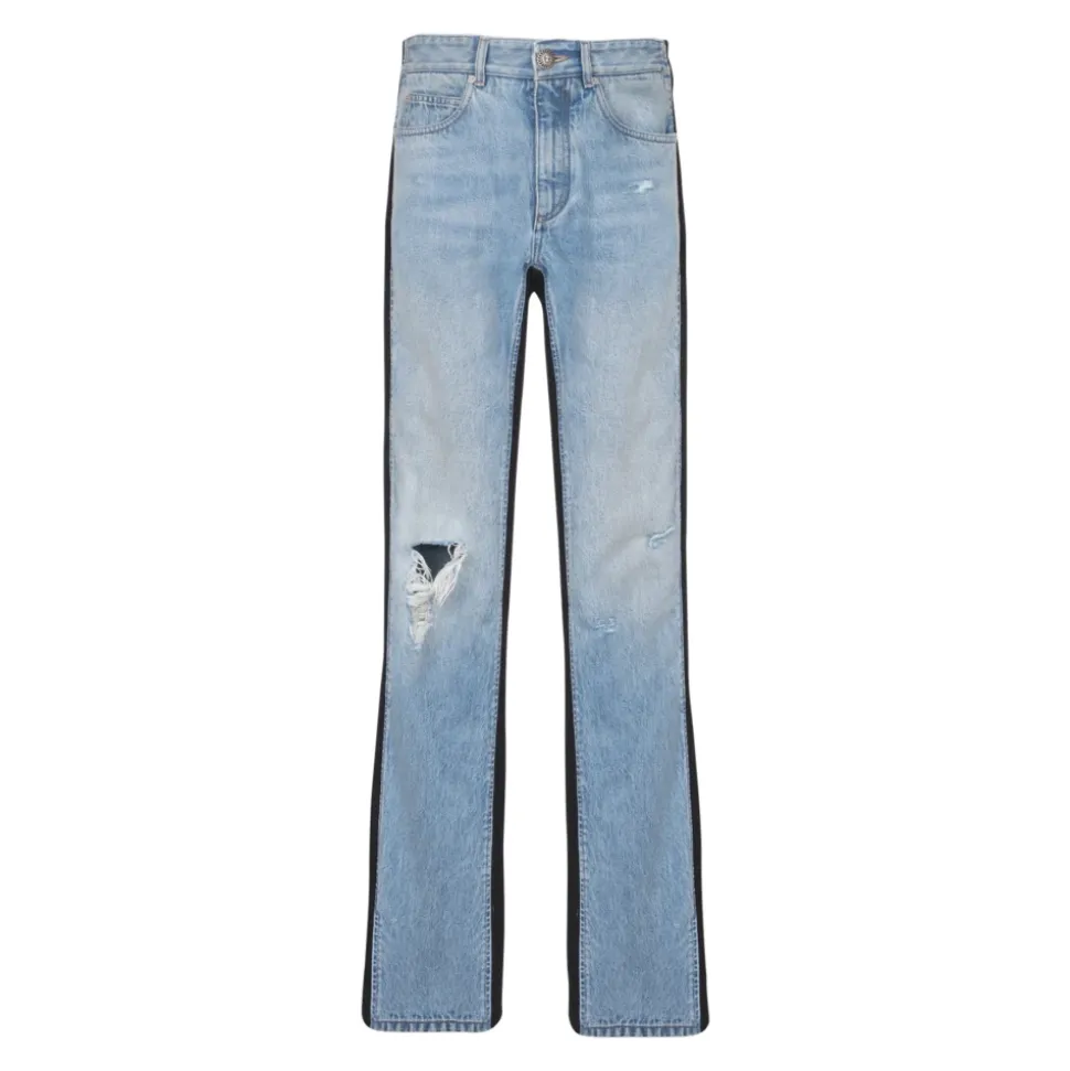 Jean ample en denim et maille
