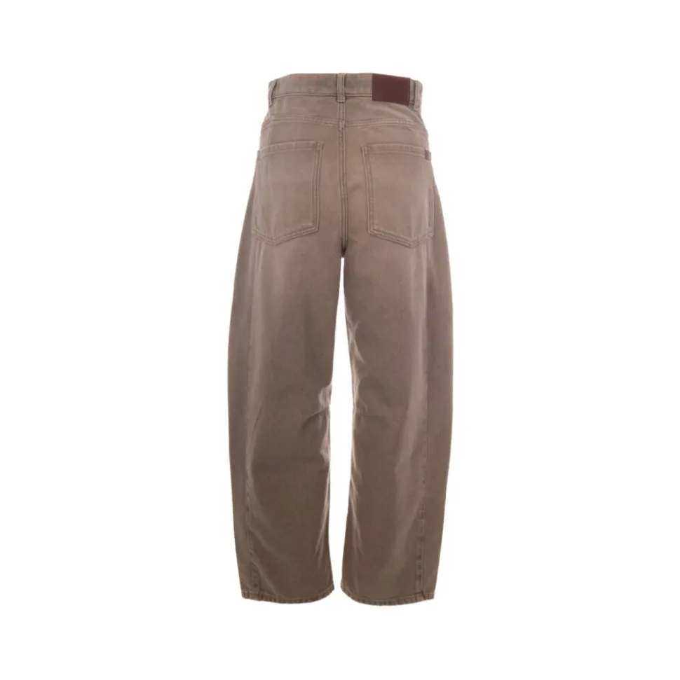 Jean barrel coupe large aspect usé