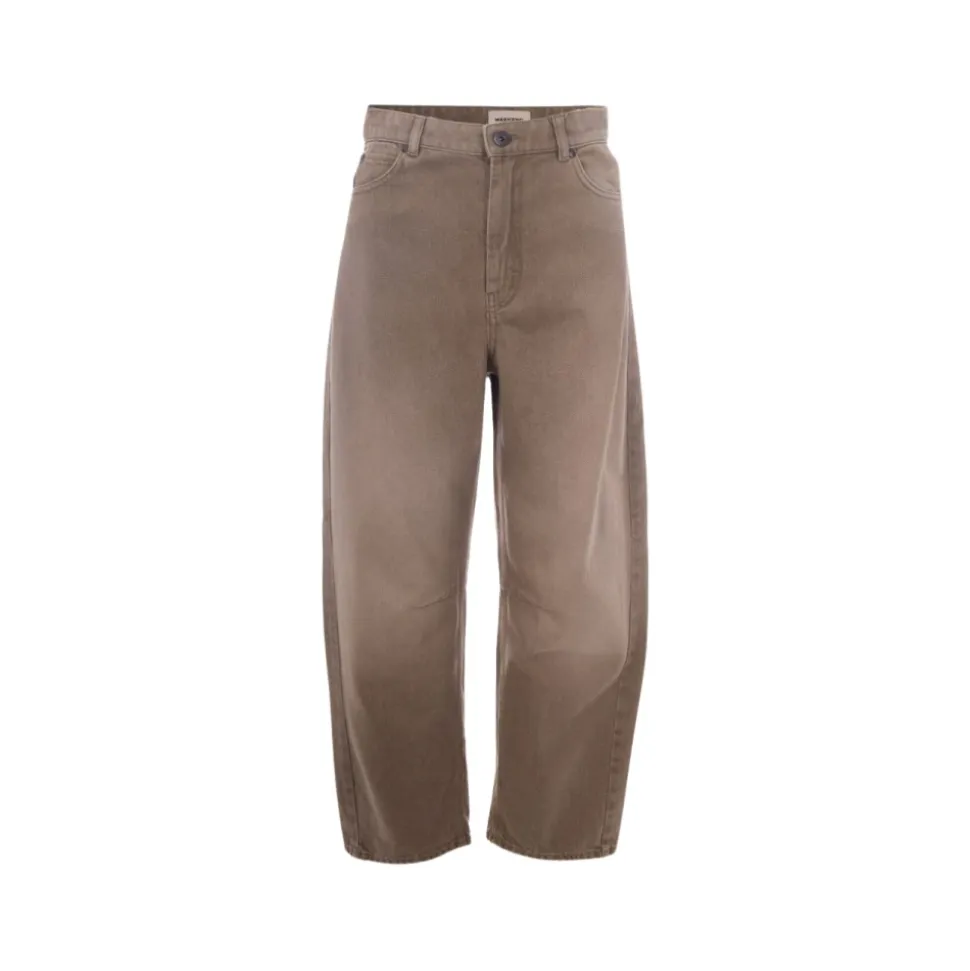 Jean barrel coupe large aspect usé