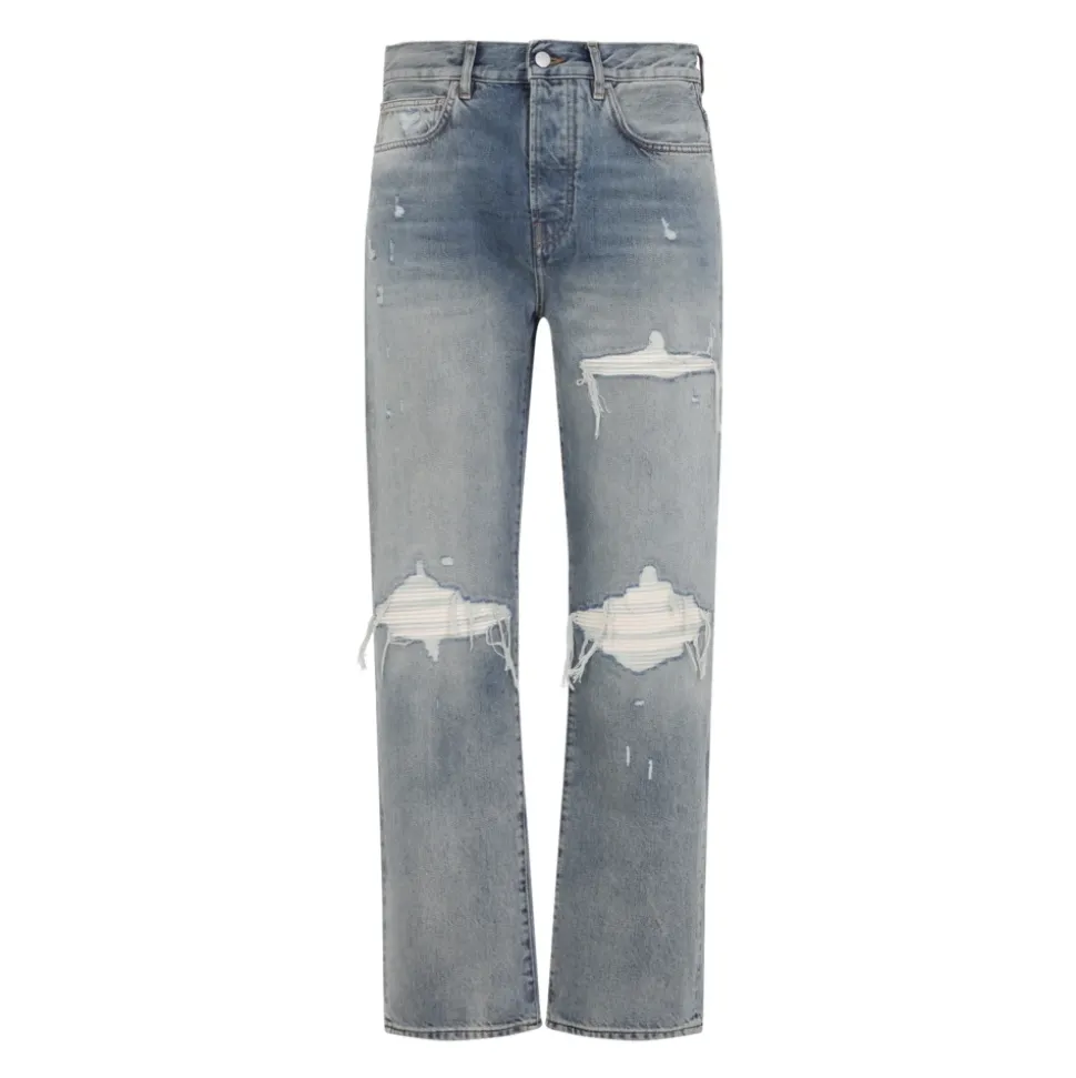 Jean Bleu Coupe Contemporaine Style Décontracté
