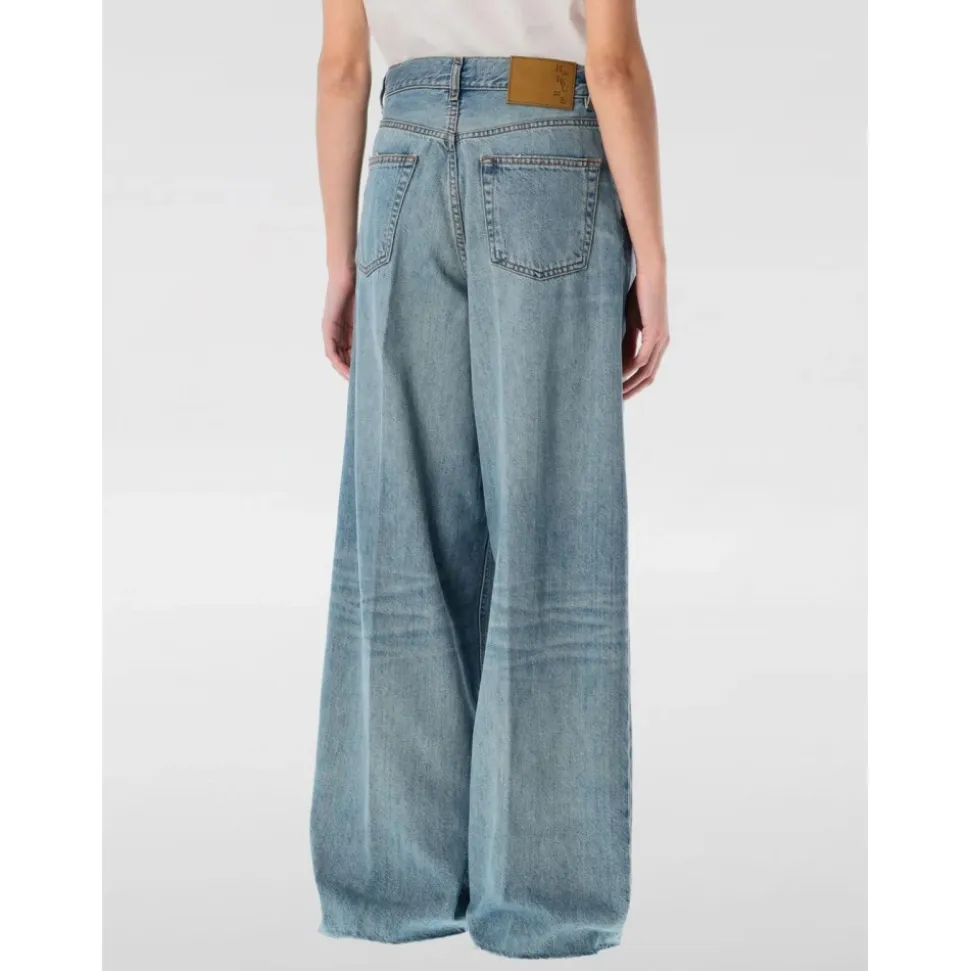 Jean Large Bleu Femme