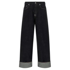 Jean large à revers en denim japonais