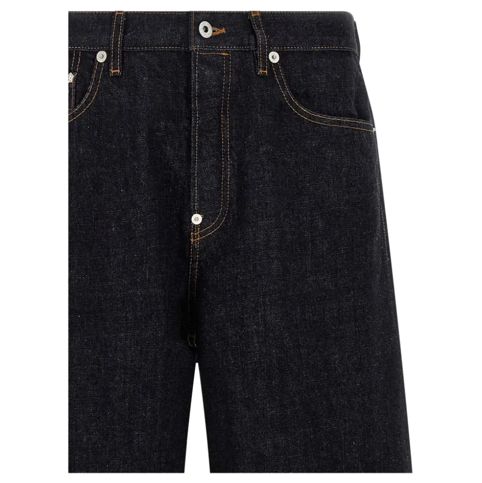 Jean large à revers en denim japonais