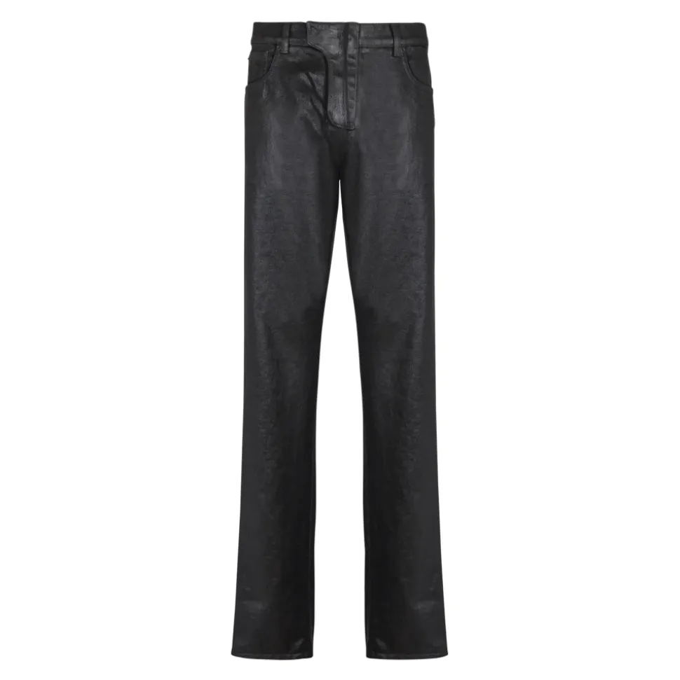 Jean regular en denim enduit