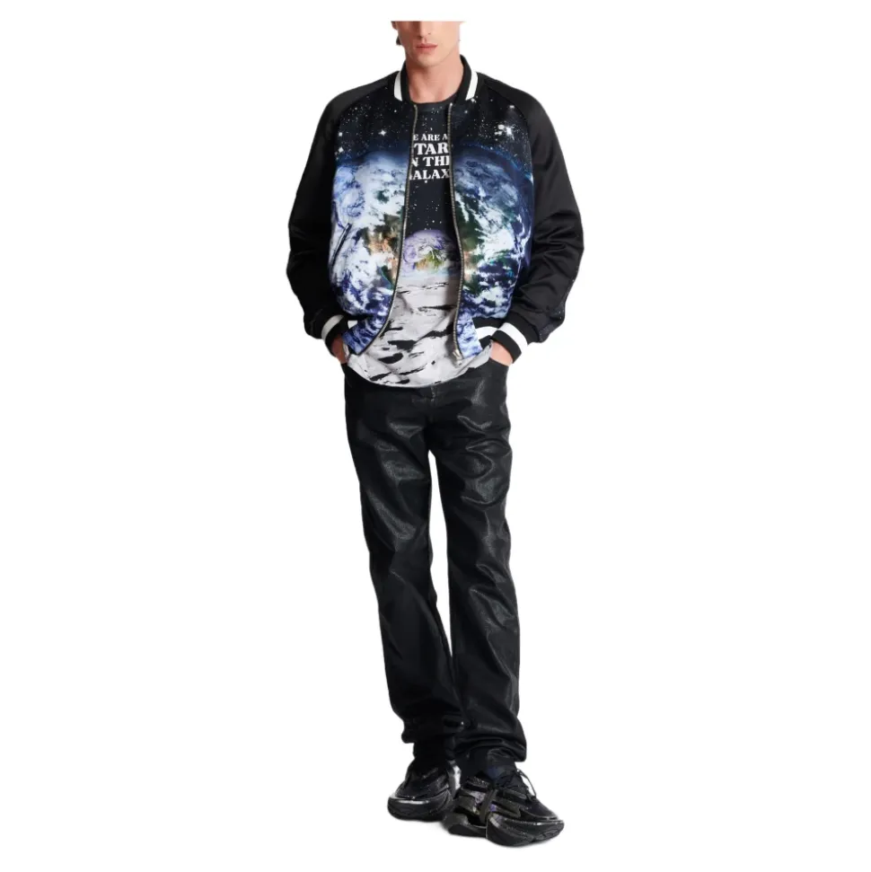Jean regular en denim enduit