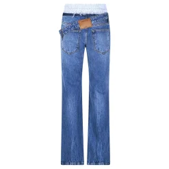 Jeans slim pré-stylisés avec ceinture tombante