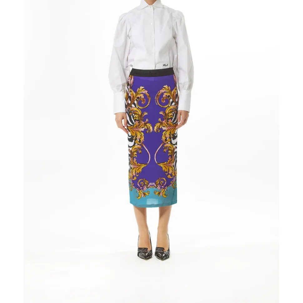 Jupe Longue Baroque Zébrée en Organza