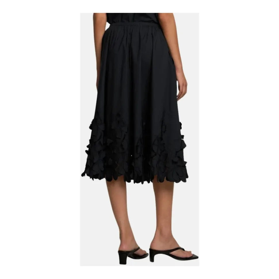 Jupe Midi Brodée de Fleurs