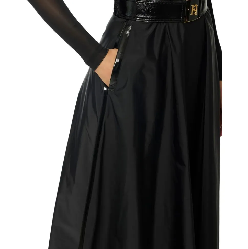 Jupe Midi en Voile avec Ceinture
