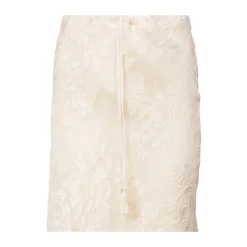 Jupe mi-longue en satin devoré viscose