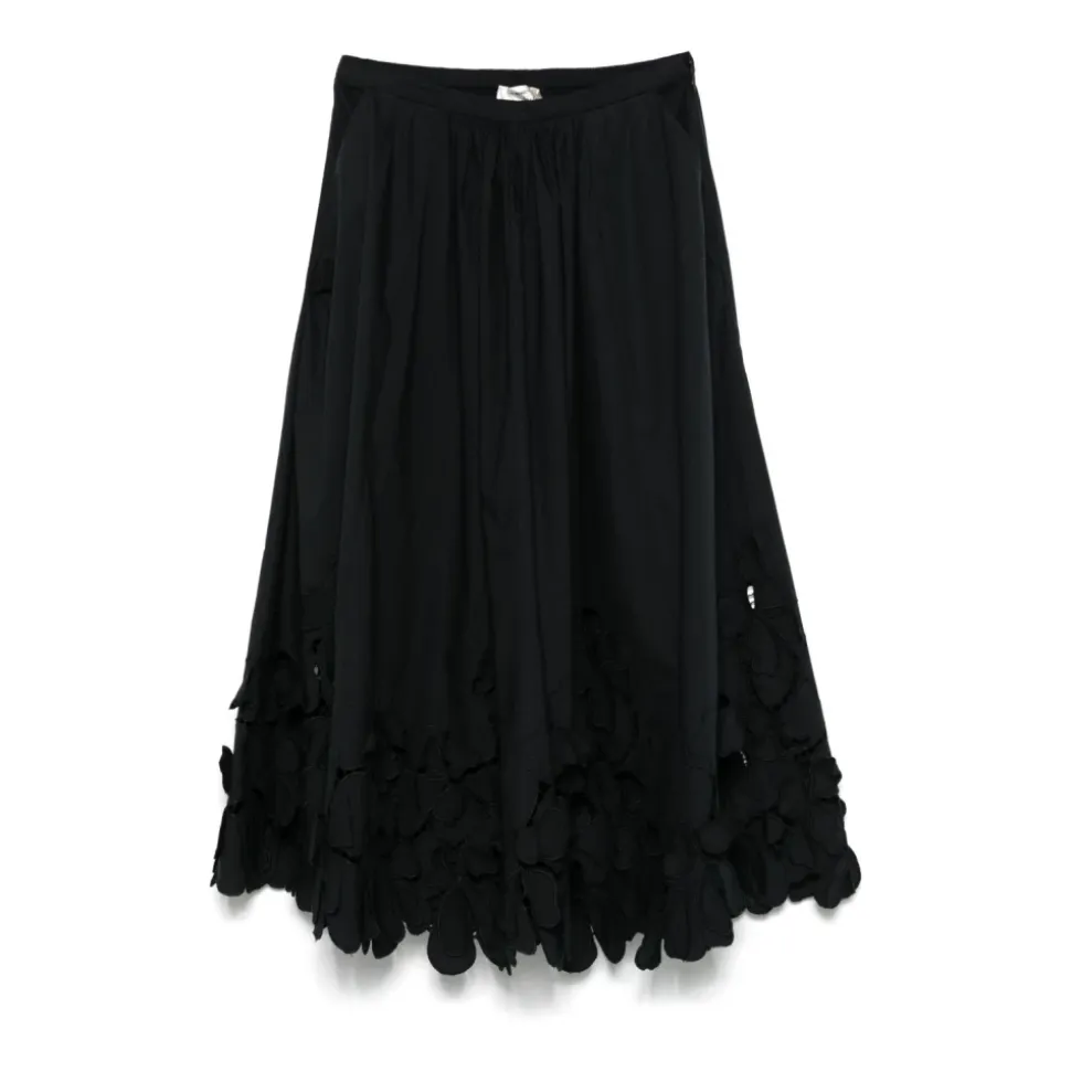 Jupe noire trapèze à poches