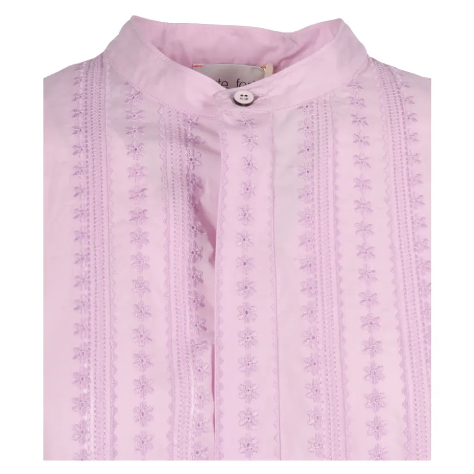 Les Fleurs Chemise en Popeline Brodée