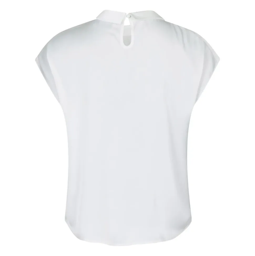 Élégant Drapy Satin Blouse Off White